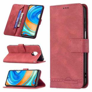 For Xiaomi Redmi Note 9 Pro Magnetic Clasp RFID Blocking Anti-Theft Leather Case with Holder & Card Slots & Wallet(Red)