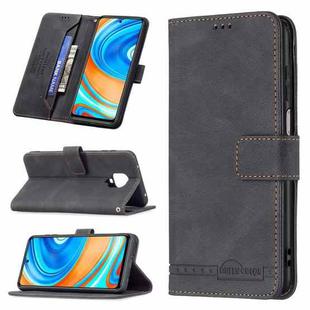 For Xiaomi Redmi Note 9 Pro Magnetic Clasp RFID Blocking Anti-Theft Leather Case with Holder & Card Slots & Wallet(Black)