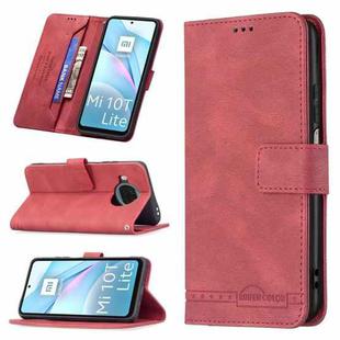 For Xiaomi Mi 10T Lite Magnetic Clasp RFID Blocking Anti-Theft Leather Case with Holder & Card Slots & Wallet(Red)