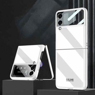 For Samsung Galaxy Z Flip3 5G GKK UV Porcelain Full Coverage Phone Flip Case(White)