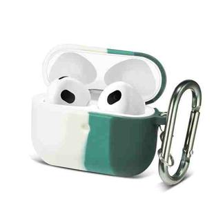 Four-color Rainbow Earphone Protective Case with Hook For AirPods 3(White + Beige + Green + Dark Green)