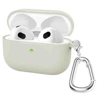 Thicken Silicone Round Bottom Earphone Protective Case with Hook For AirPods 3(Beige)