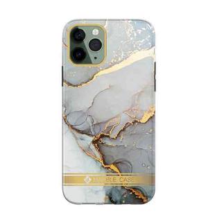 For iPhone 13 Pro Max Dual-side Laminating IMD Plating Golden Circle Marble Pattern TPU Phone Case (Grey Gilt DX-64)