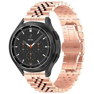 20mm Five-bead Stainless Steel Watch Band(Rose Gold)