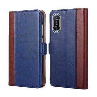 For Xiaomi Redmi K40 Gaming Ostrich Texture Horizontal Flip Leather Phone Case with Holder & Card Slots & Wallet(Blue)