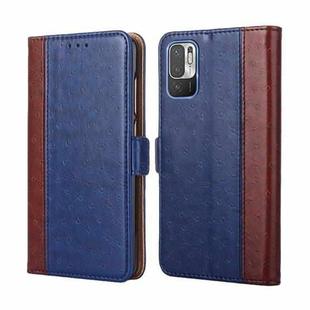 For Xiaomi Redmi Note 10 5G / Poco M3 Pro 5G Ostrich Texture Horizontal Flip Leather Phone Case with Holder & Card Slots & Wallet(Blue)