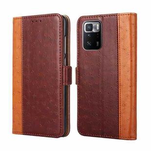 For Xiaomi Redmi Note 10 Pro 5G Ostrich Texture Horizontal Flip Leather Phone Case with Holder & Card Slots & Wallet(Brown)