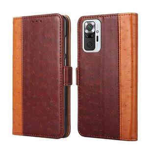 For Xiaomi Redmi Note 10 Pro / Note 10 Pro Max Ostrich Texture Horizontal Flip Leather Phone Case with Holder & Card Slots & Wallet(Brown)