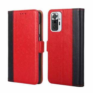 For Xiaomi Redmi Note 10 Pro / Note 10 Pro Max Ostrich Texture Horizontal Flip Leather Phone Case with Holder & Card Slots & Wallet(Red)