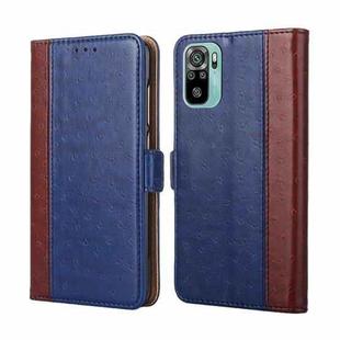 For Xiaomi Redmi Note 10 / Note 10s Ostrich Texture Horizontal Flip Leather Phone Case with Holder & Card Slots & Wallet(Blue)