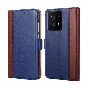 For Xiaomi Mix 4 Ostrich Texture Horizontal Flip Leather Phone Case with Holder & Card Slots & Wallet(Blue)