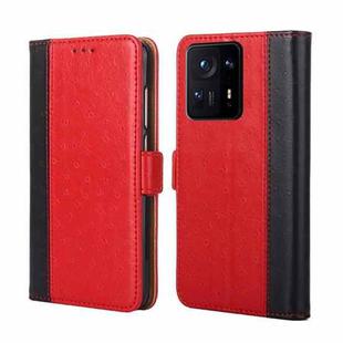 For Xiaomi Mix 4 Ostrich Texture Horizontal Flip Leather Phone Case with Holder & Card Slots & Wallet(Red)