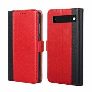 For Google Pixel 6 Ostrich Texture Horizontal Flip Leather Phone Case with Holder & Card Slots & Wallet(Red)