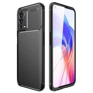 For OPPO A55 4G Carbon Fiber Texture Shockproof TPU Phone Case(Black)