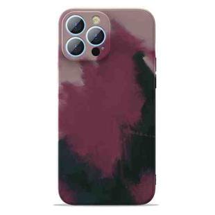 For iPhone 13 Pro Watercolor TPU Shockproof Phone Case (Berry Color)