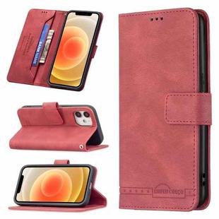 For iPhone 13 Magnetic Clasp RFID Blocking Anti-Theft Leather Case with Holder & Card Slots & Wallet For iPhone 12 mini(Red)