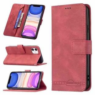 For iPhone 11 Magnetic Clasp RFID Blocking Anti-Theft Leather Case with Holder & Card Slots & Wallet (Red)