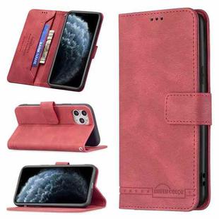 For iPhone 11 Pro Magnetic Clasp RFID Blocking Anti-Theft Leather Case with Holder & Card Slots & Wallet (Red)