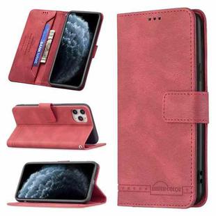 For iPhone 11 Pro Max Magnetic Clasp RFID Blocking Anti-Theft Leather Case with Holder & Card Slots & Wallet (Red)