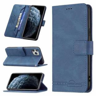 For iPhone 11 Pro Max Magnetic Clasp RFID Blocking Anti-Theft Leather Case with Holder & Card Slots & Wallet (Blue)