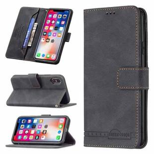 For iPhone X / XS Magnetic Clasp RFID Blocking Anti-Theft Leather Case with Holder & Card Slots & Wallet(Black)