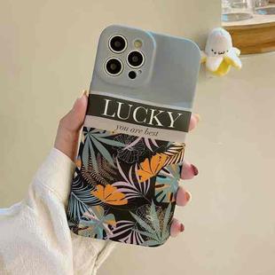 Wave Texture TPU Shockproof Phone Case For iPhone 13(Stitching Maple Leaves)
