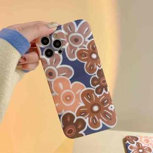 Wave Texture TPU Shockproof Phone Case For iPhone 12 Pro(Big Brown Flower)