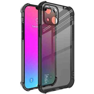 For iPhone 13 IMAK All-inclusive Shockproof Airbag TPU Phone Case with Screen Protector(Transparent Black)