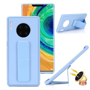 For Huawei Mate 30 Pro Shockproof PC + TPU Protective Case with Wristband & Holder(Light Blue)