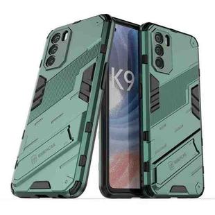 For OPPO K9 Pro Punk Armor 2 in 1 PC + TPU Shockproof Phone Case with Invisible Holder(Green)