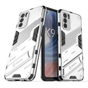 For OPPO K9 Pro Punk Armor 2 in 1 PC + TPU Shockproof Phone Case with Invisible Holder(White)