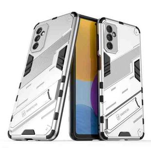 For Samsung Galaxy M52 5G Punk Armor 2 in 1 PC + TPU Shockproof Phone Case with Invisible Holder(White)