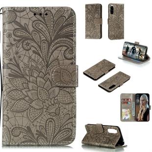 For Sony Xperia 5 Lace Flower Horizontal Flip Leather Case with Holder & Card Slots & Wallet & Photo Frame(Grey)