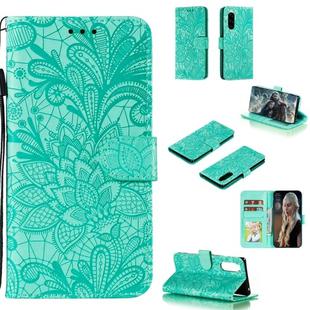 For Sony Xperia 5 Lace Flower Horizontal Flip Leather Case with Holder & Card Slots & Wallet & Photo Frame(Green)