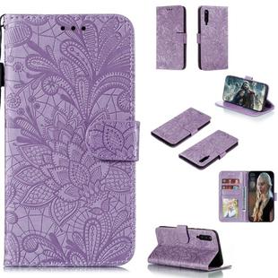 For Xiaomi Mi 9 Pro Lace Flower Horizontal Flip Leather Case with Holder & Card Slots & Wallet & Photo Frame(Purple)
