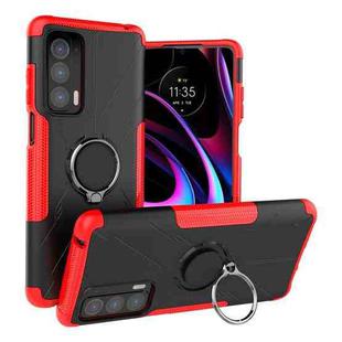 For Motorola Edge 2021 Armor Bear Shockproof PC + TPU Phone Protective Case with Ring Holder(Red)