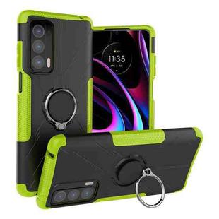 For Motorola Edge 2021 Armor Bear Shockproof PC + TPU Phone Protective Case with Ring Holder(Green)