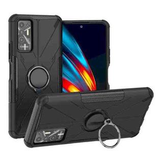 For Tecno Pova 2 Armor Bear Shockproof PC + TPU Phone Protective Case with Ring Holder(Black)