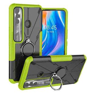 For Tecno Spark 7 Pro Armor Bear Shockproof PC + TPU Phone Protective Case with Ring Holder(Green)