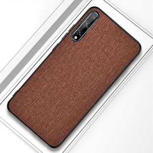 For Huawei Enjoy 10s Shockproof Cloth Texture PC+ TPU Protective Case(Brown)