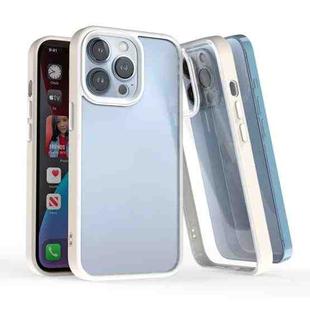 For iPhone 13 3 In 1 Two-color TPU + Acrylic Shockproof Phone Case(Milky White)
