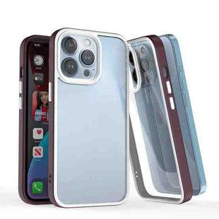 For iPhone 13 Pro Max 3 In 1 Two-color TPU + Acrylic Shockproof Phone Case (Red Bayberry)