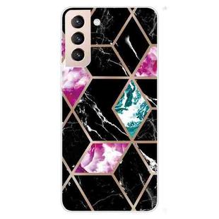 For Samsung Galaxy S22 5G Abstract Marble Pattern TPU Phone Protective Case(Purple Black)