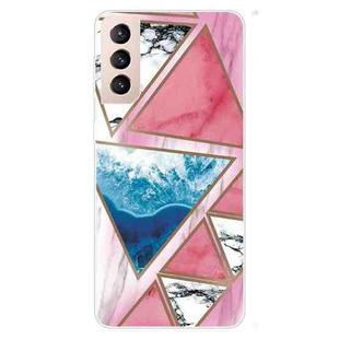 For Samsung Galaxy S22 5G Abstract Marble Pattern TPU Phone Protective Case(Blue Red Triangle)