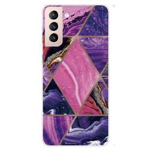 For Samsung Galaxy S22+ 5G Abstract Marble Pattern TPU Phone Protective Case(Dark Purple)