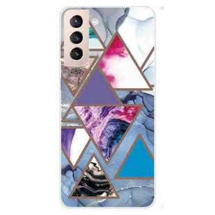For Samsung Galaxy S22+ 5G Abstract Marble Pattern TPU Phone Protective Case(Colored Triangles)