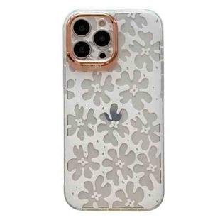 For iPhone 13 Dual-side Laminating IMD Plating Flower Pattern TPU Phone Case(DX-69)