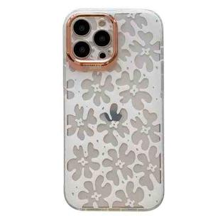 For iPhone 13 Pro Max Dual-side Laminating IMD Plating Flower Pattern TPU Phone Case (DX-69)