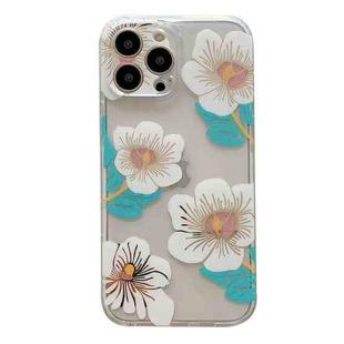 For iPhone 13 Pro Max Dual-side Laminating IMD Plating Flower Pattern TPU Phone Case (DX-74)