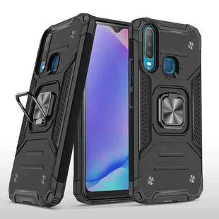 For vivo Y17 Magnetic Armor Shockproof TPU + PC Phone Case with Metal Ring Holder(Black)